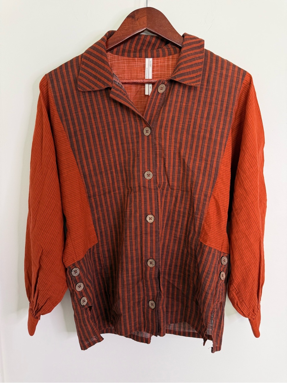 Anthropologie Oversized Loose Button Down Striped Shirt Size XXS - Picture 5 of 12
